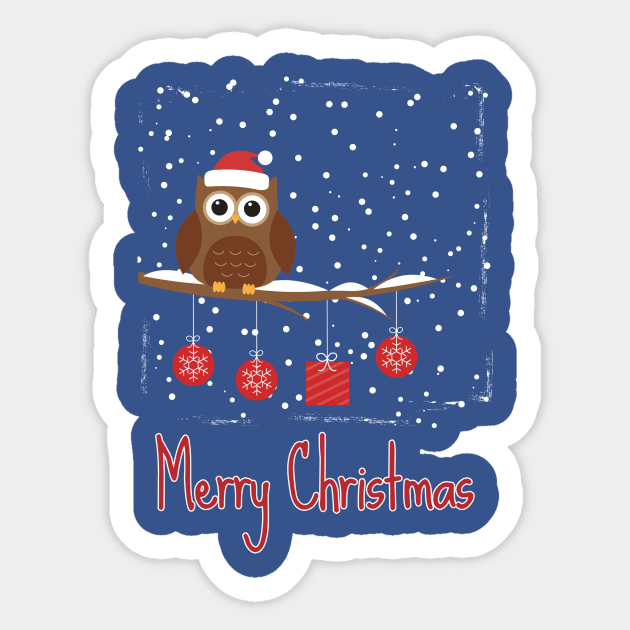 Owl Christmas #2 Sticker by marcusmattingly